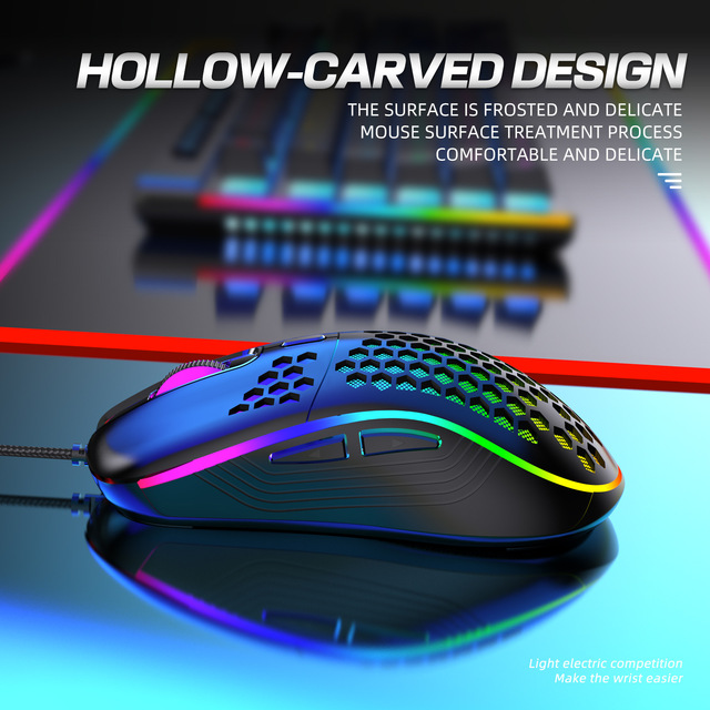 Przewodowa mysz do gier RedThunder D110 z podświetleniem RGB i 7200 DPI - lekka optyczna myszka PC MAC PS5 Xbox Gamer - Wianko - 9