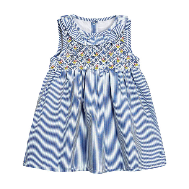 Sukienka Little Maven dziecięca letnia w paski niebieska bawełna 2-7 lat - Wianko - 10