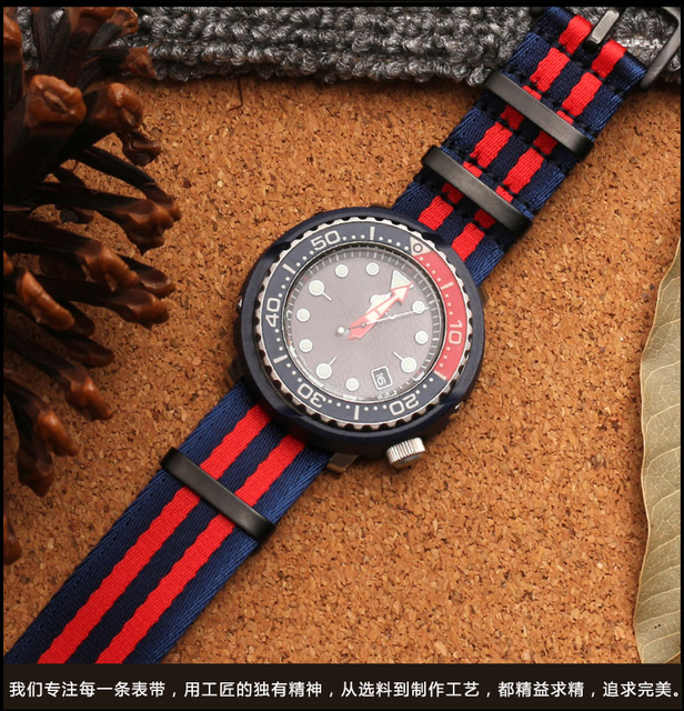 Pasek nylonowy 20-23MM z ulepszoną konstrukcją do zegarka Tito/o-mega/m-edo/s-eiko NATO - męski pasek płócienno-łańcuchowy - Wianko - 14