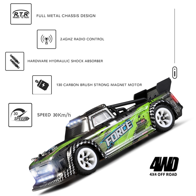 Wltoys 284131 - Samochód terenowy RC 1/28 4WD 30 km/h - Najwyższa prędkość - Zdalnie sterowany - Wbudowany odtwarzacz audio - Wianko - 1