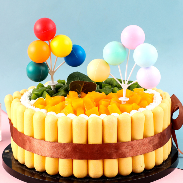 Kolorowy topper do dekoracji tortu - zestaw 5 sztuk z tworzywa sztucznego na ślub, urodziny i inne przyjęcia - Wianko - 12