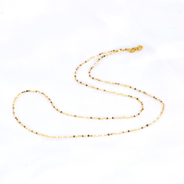 Złoty naszyjnik ZHIXI 18K biżuteria AU750 wisiorek łańcuch płytki żółty biały różowe złoto dla kobiet - Wianko - 1