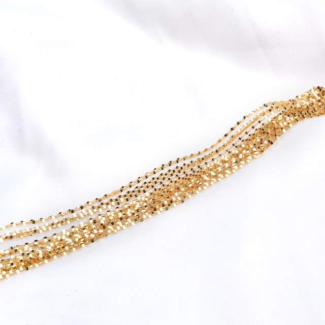 Złoty naszyjnik ZHIXI 18K biżuteria AU750 wisiorek łańcuch płytki żółty biały różowe złoto dla kobiet - Wianko - 4