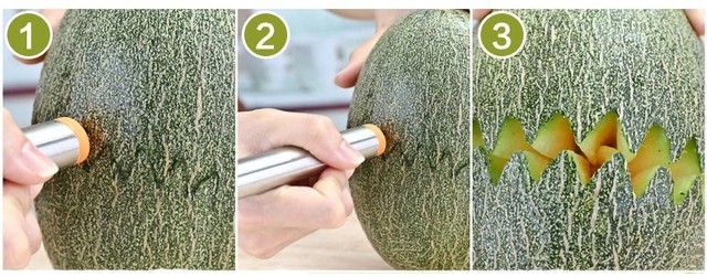 Kuchnia Bar nóż do rzeźbienia owoców arbuz kantalupa Melon kopać gałkownica ze stali nierdzewnej - Wianko - 5