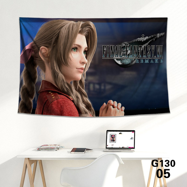 Niestandardowy plakat ścienny Final Fantasy 7 z tkaniny Alice dormitorium przedstawiający Tifę na grubym podłożu - Wianko - 10