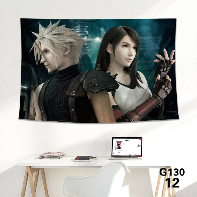 Niestandardowy plakat ścienny Final Fantasy 7 z tkaniny Alice dormitorium przedstawiający Tifę na grubym podłożu - Wianko - 17