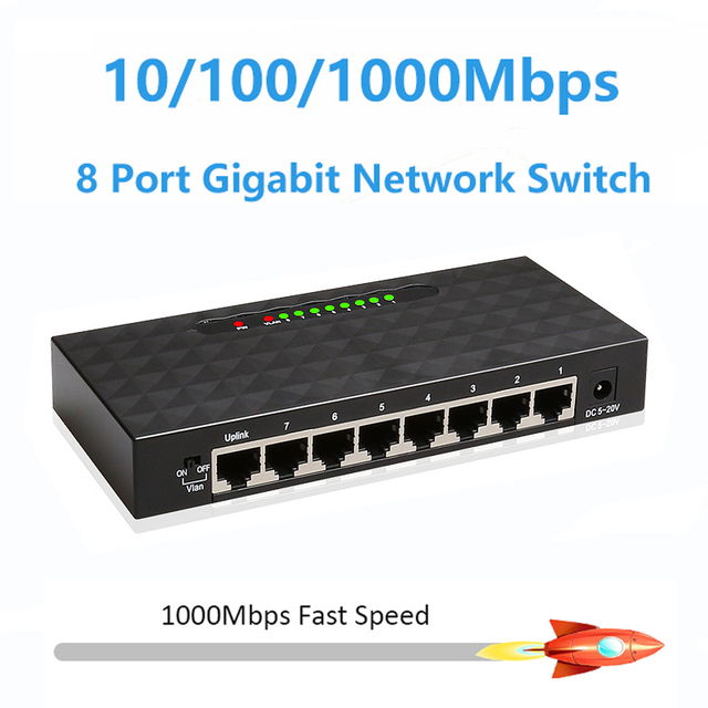 Przełącznik sieciowy Ethernet 5/8-portowy 1000Mbps Gigabit RJ45 - wysoka wydajność i inteligentne zarządzanie - Wianko - 1
