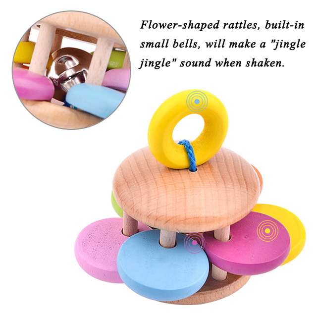 Drewniana grzechotka Macaron dla dziecka - organiczna, bezpieczna, kojąca zabawka edukacyjna - Wianko - 4