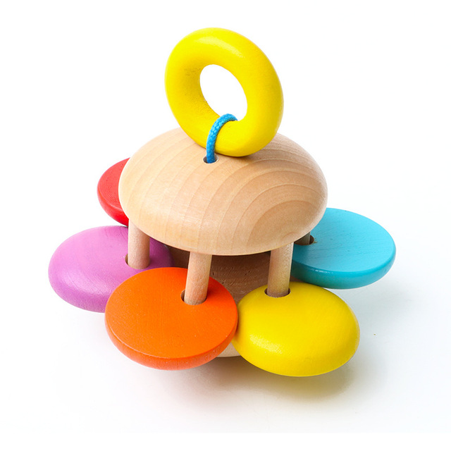 Drewniana grzechotka Macaron dla dziecka - organiczna, bezpieczna, kojąca zabawka edukacyjna - Wianko - 9