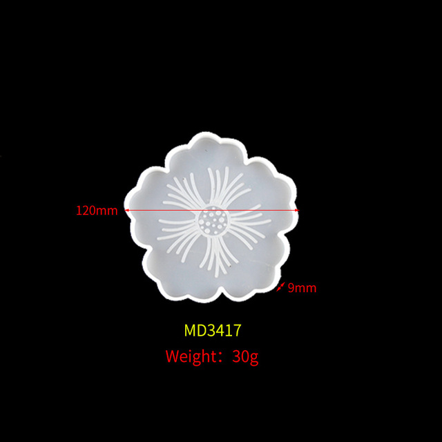 Silikonowe formy DIY do kwiatowych podstawek - płatki, kompoty, tacki przezroczystej żywicy epoksydowej - Wianko - 12
