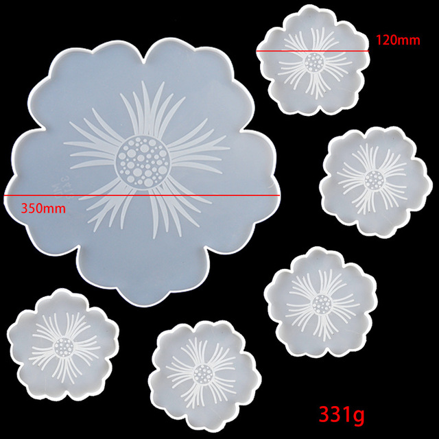 Silikonowe formy DIY do kwiatowych podstawek - płatki, kompoty, tacki przezroczystej żywicy epoksydowej - Wianko - 9
