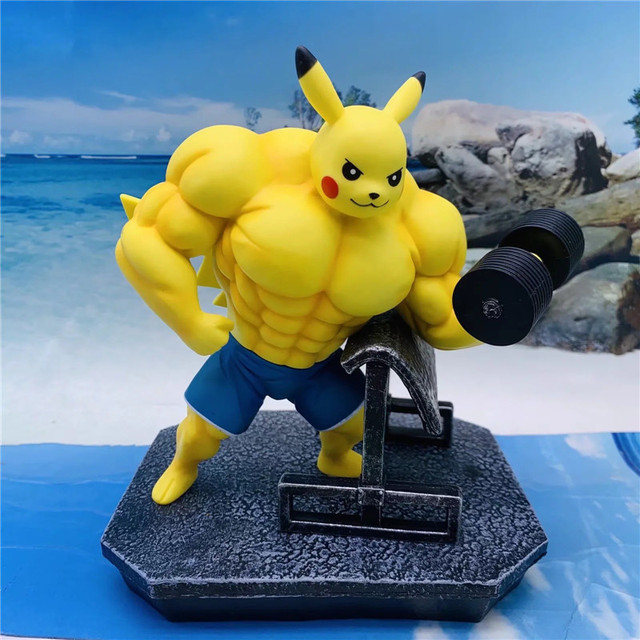 Figurka Pokemon Pikachu - Kawaii model z rysunkiem Anime i potężnymi mięśniami - Wianko - 11