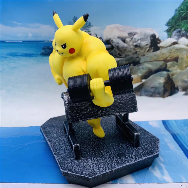 Figurka Pokemon Pikachu - Kawaii model z rysunkiem Anime i potężnymi mięśniami - Wianko - 7