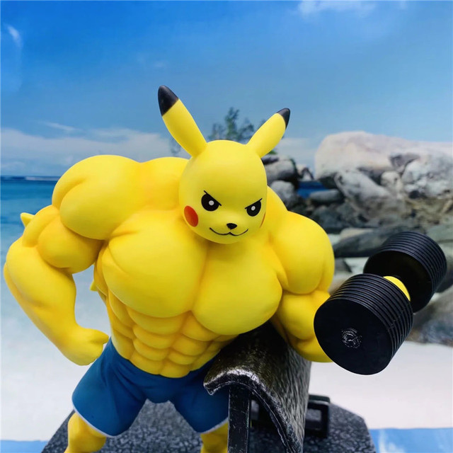 Figurka Pokemon Pikachu - Kawaii model z rysunkiem Anime i potężnymi mięśniami - Wianko - 13