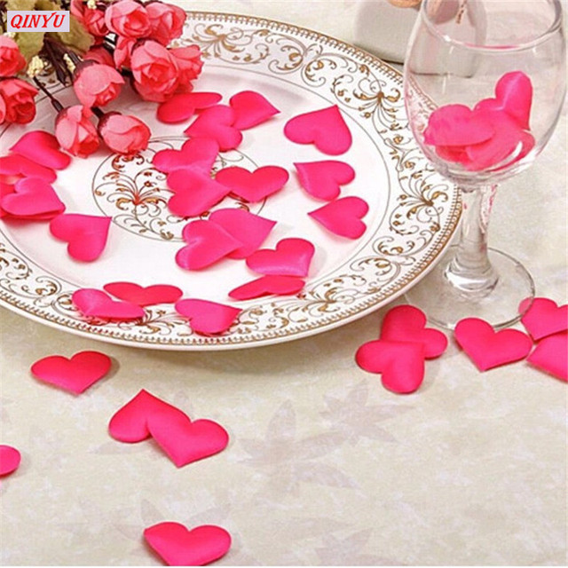 100 sztuk płatków serca z gąbki satynowej - dekoracja ślubna i walentynkowa 3cm - Wianko - 5
