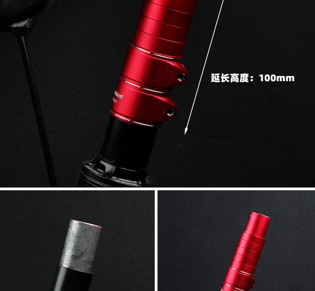 Mostek rowerowy Cykl Widelec Stem Rise Up Adapter MTB 100mm zwiększenie wysokości kierownicy Extender aluminium Dia. 28.6mm - Wianko - 15