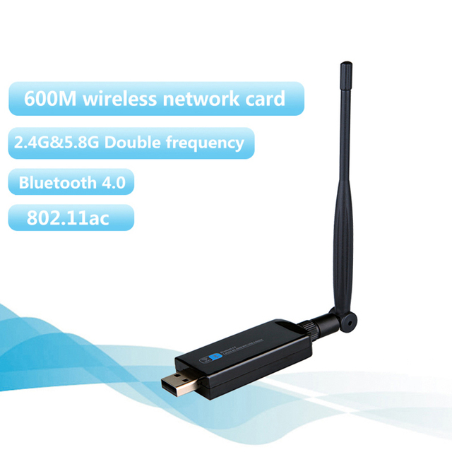 KuWFi Adapter USB WiFi 600Mbps 2.4/5GHz z anteną 5dBi - odbiornik bezprzewodowy do PC/Laptopa/pulpitu - Wianko - 3