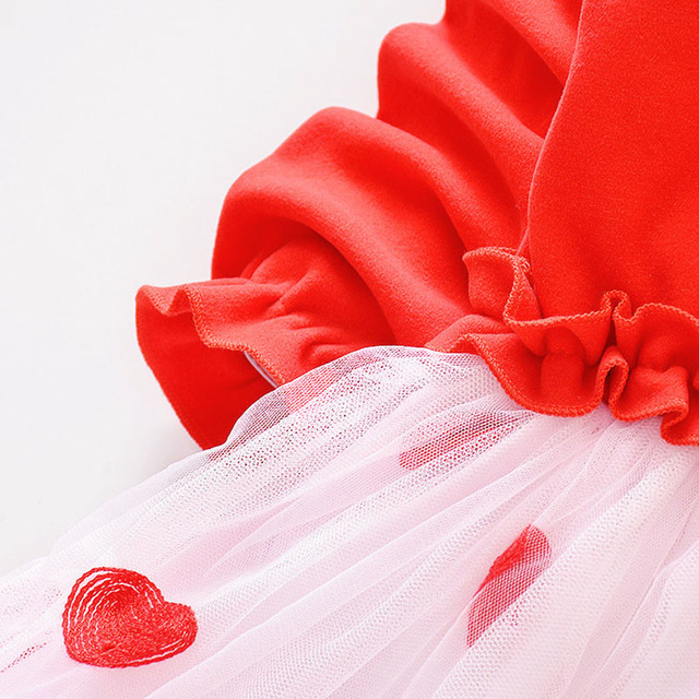 Długa sukienka balowa dla dziewczynek w kształcie serca z rękawami - Wianko - 9
