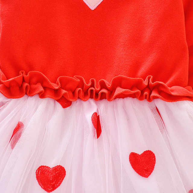 Długa sukienka balowa dla dziewczynek w kształcie serca z rękawami - Wianko - 8