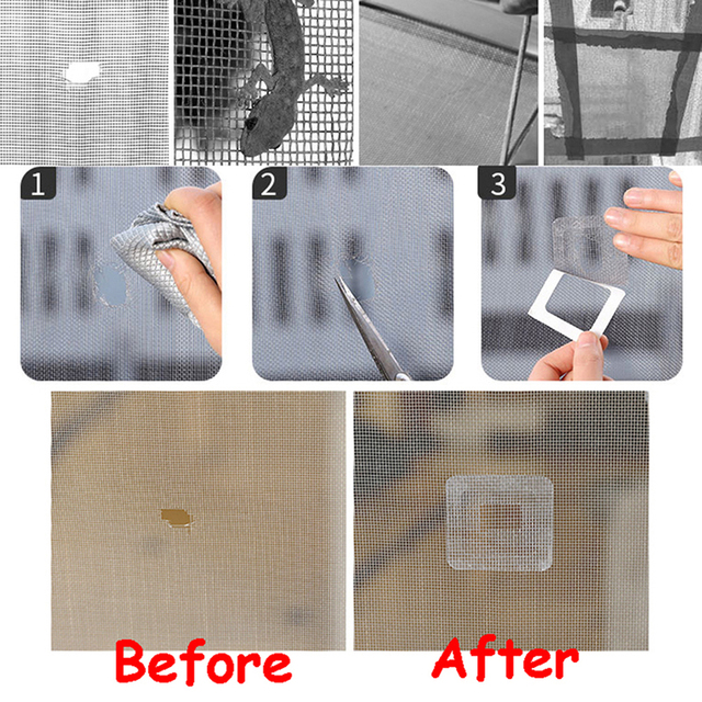 Zestaw klej Fix netto okno domu (9 lub 15 sztuk) przeciw komarom, muchom, robakom i owadom, do naprawy ekranów, ścian i siatek - Wianko - 4