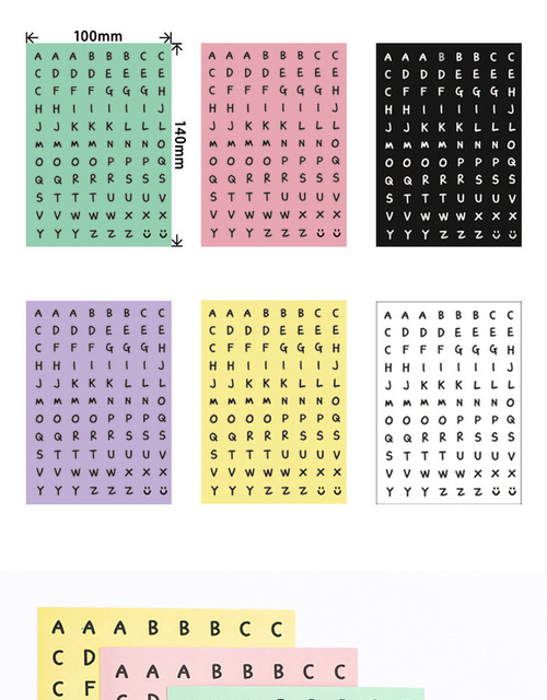 Terminarz planer DIY Scrapbooking Kawaii z estetycznymi naklejkami - angielska litera, do scrapbookingu dla studentki - Wianko - 32
