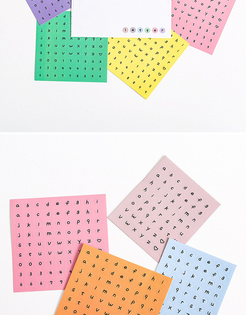 Terminarz planer DIY Scrapbooking Kawaii z estetycznymi naklejkami - angielska litera, do scrapbookingu dla studentki - Wianko - 30