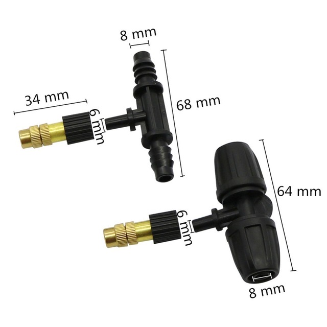 Mikrodysze do węża 8/11mm zraszacza - miedź, chłodzenie mgłą, podlewanie drzew owocowych - 1 sztuka - Wianko - 2