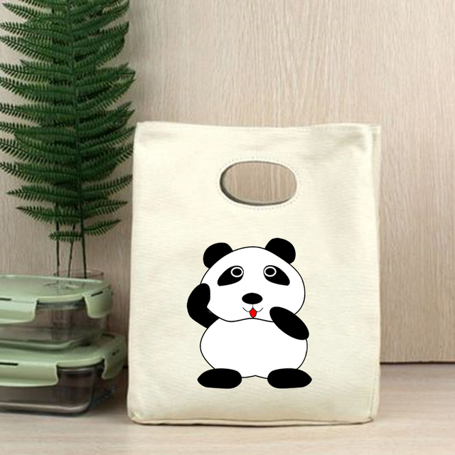 Przenośny pokrowiec termiczny na Lunch z nadrukiem pandy - śliczna torebka Bento dla kobiet, dzieci, idealna na piknik - Wianko - 23