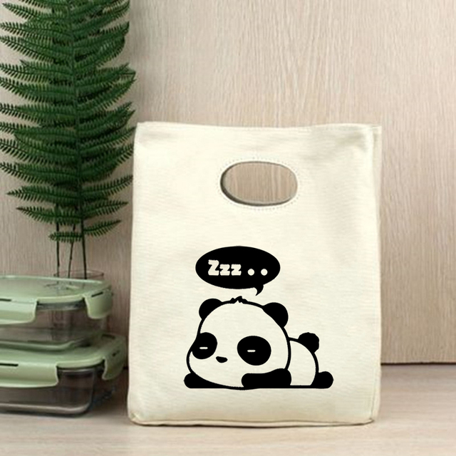 Przenośny pokrowiec termiczny na Lunch z nadrukiem pandy - śliczna torebka Bento dla kobiet, dzieci, idealna na piknik - Wianko - 24