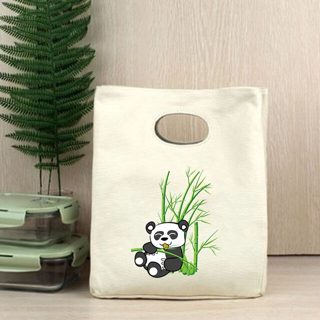 Przenośny pokrowiec termiczny na Lunch z nadrukiem pandy - śliczna torebka Bento dla kobiet, dzieci, idealna na piknik - Wianko - 25