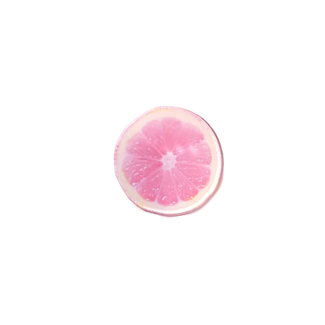 Broszka akrylowa w kształcie cytryny w vintage biżuterii - różowa - Wianko - 23