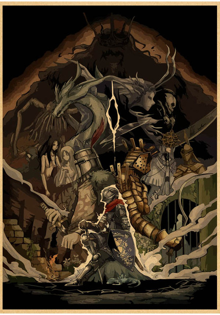 Plakat Dark Souls 3 Retro HD - klasyczna gra, malarstwo i kaligrafia, dekoracja pokoju dziecięcego - Wianko - 15