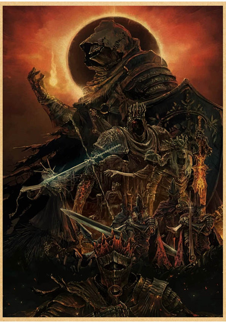 Plakat Dark Souls 3 Retro HD - klasyczna gra, malarstwo i kaligrafia, dekoracja pokoju dziecięcego - Wianko - 33