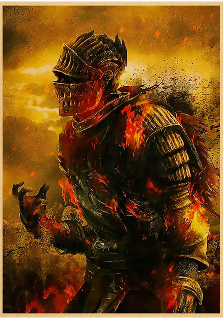 Plakat Dark Souls 3 Retro HD - klasyczna gra, malarstwo i kaligrafia, dekoracja pokoju dziecięcego - Wianko - 19