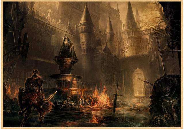 Plakat Dark Souls 3 Retro HD - klasyczna gra, malarstwo i kaligrafia, dekoracja pokoju dziecięcego - Wianko - 13