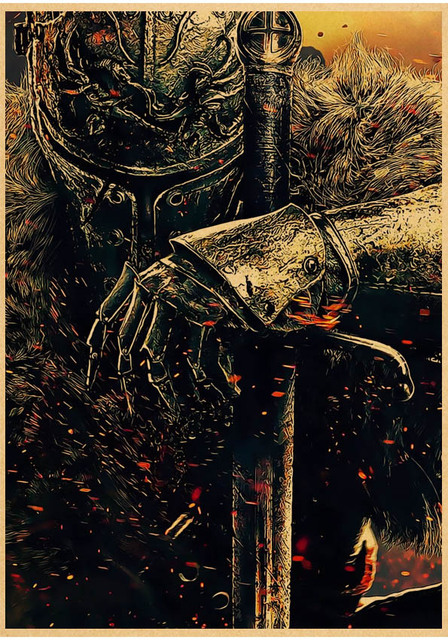 Plakat Dark Souls 3 Retro HD - klasyczna gra, malarstwo i kaligrafia, dekoracja pokoju dziecięcego - Wianko - 27