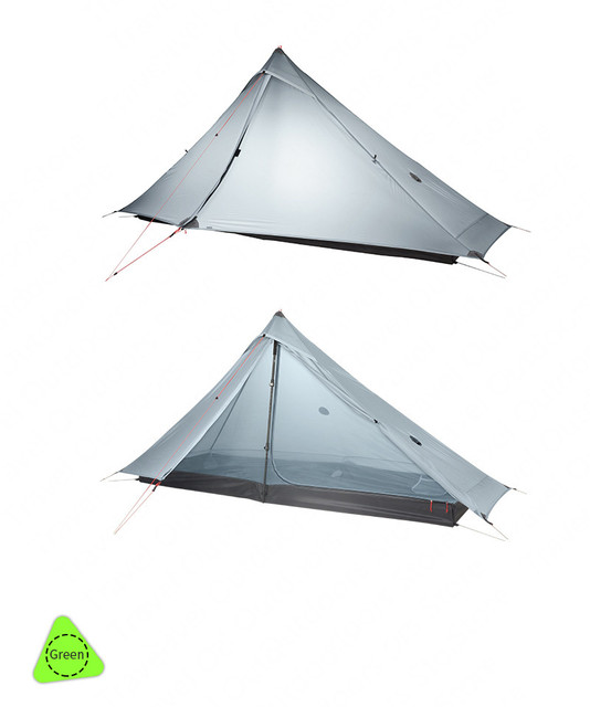 Lekki bezramowy namiot 3F UL GEAR LANSHAN 1 Pro 690G, 20D, dwuwarstwowy silikonowy, bryzgoszczelny, 3-sezonowy - Wianko - 6