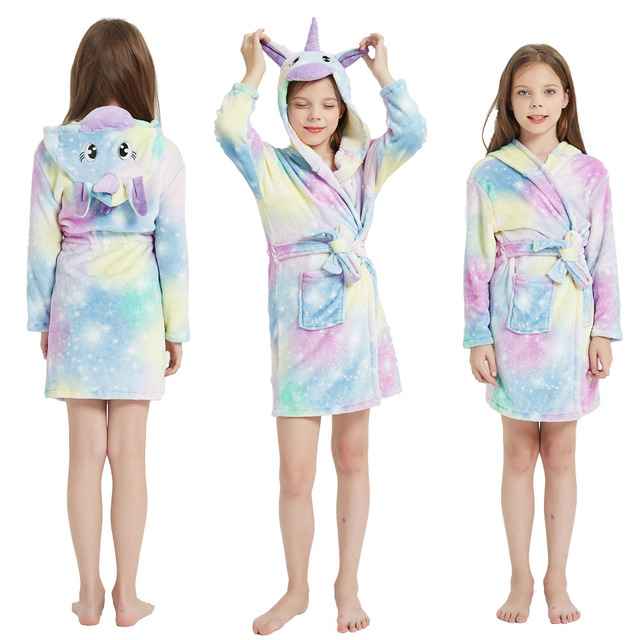 Ręcznik szlafrok dla dziewczynek Bebe jednorożec szata dziewczyna piżama Kigurumi - Wianko - 29