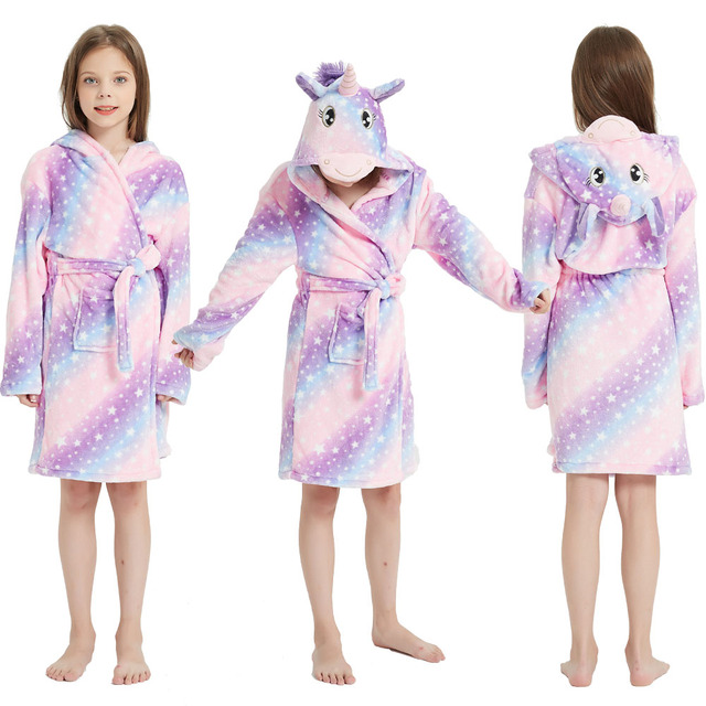 Ręcznik szlafrok dla dziewczynek Bebe jednorożec szata dziewczyna piżama Kigurumi - Wianko - 12