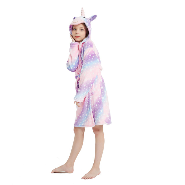 Ręcznik szlafrok dla dziewczynek Bebe jednorożec szata dziewczyna piżama Kigurumi - Wianko - 15