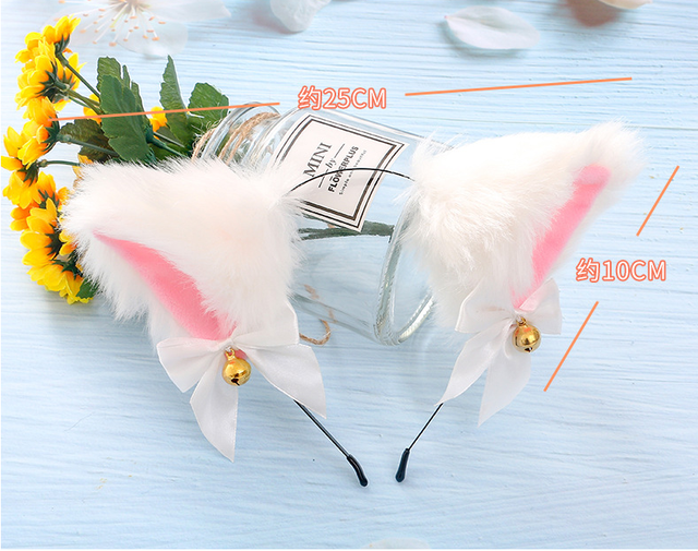 Halloweenowe kotki uszy Cosplay z pięknymi muszkami i dzwonkami - dekoracje na głowę na imprezy w stylu kotów na Halloween 2021 - nowość - Wianko - 2