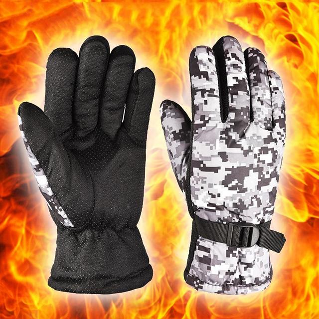 Zimowe rękawiczki narciarskie unisex z pełnymi palcami wodoodporne i ogrzewające, wykonane z bawełny, z wewnętrzną polarową warstwą oraz dłoniami z silikonu - Wianko - 8