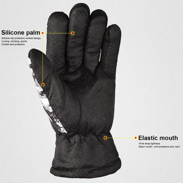 Zimowe rękawiczki narciarskie unisex z pełnymi palcami wodoodporne i ogrzewające, wykonane z bawełny, z wewnętrzną polarową warstwą oraz dłoniami z silikonu - Wianko - 6