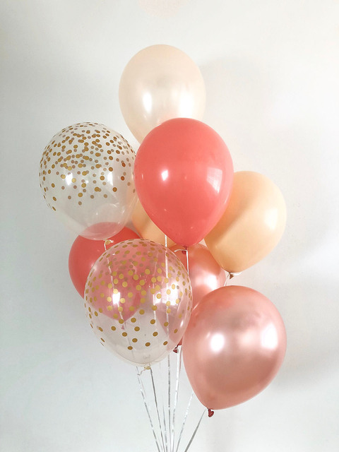 15 sztuk różowe złoto balony lateksowe z kropkami - dekoracje na Baby Shower, ślub, urodziny, walentynki - Wianko - 7