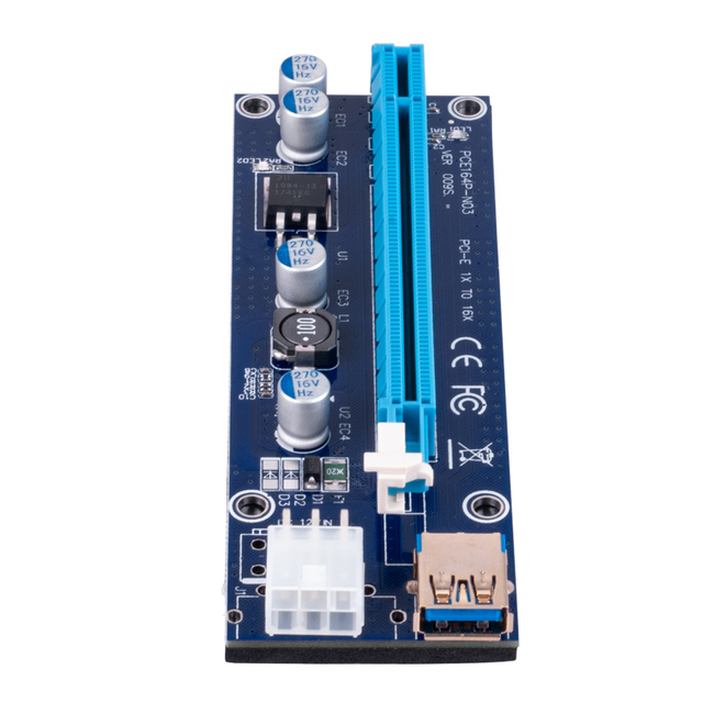Adapter rozszerzenia PCIE Riser Ver 009S USB 3.0 zasilany przez SATA 15 Pin do 6 Pin karty PCI Express x16/x8/x4/x1 - Wianko - 3