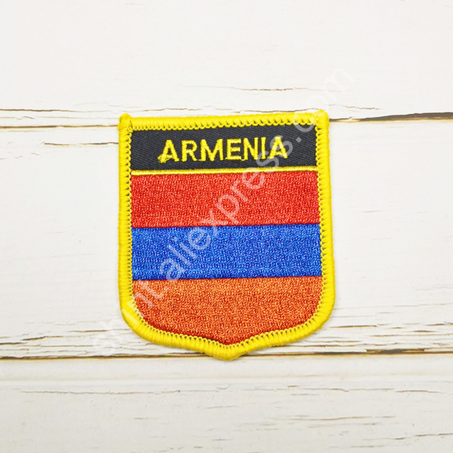 Haftowany narodowy patch i przypinka w kształcie tarczy z Armenią - zestaw akcesoriów odzieżowych - Wianko - 3