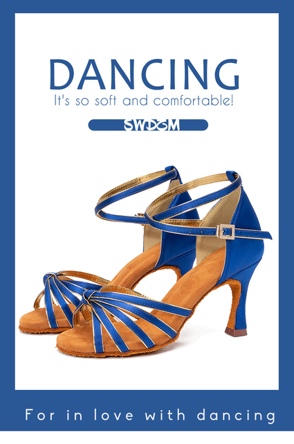 Buty do tańca SWDZM dla kobiet - łacińskie, towarzyskie, jazzowe, salsa (5 kolorów, obcas 5cm/7cm/8cm) - Wianko - 1