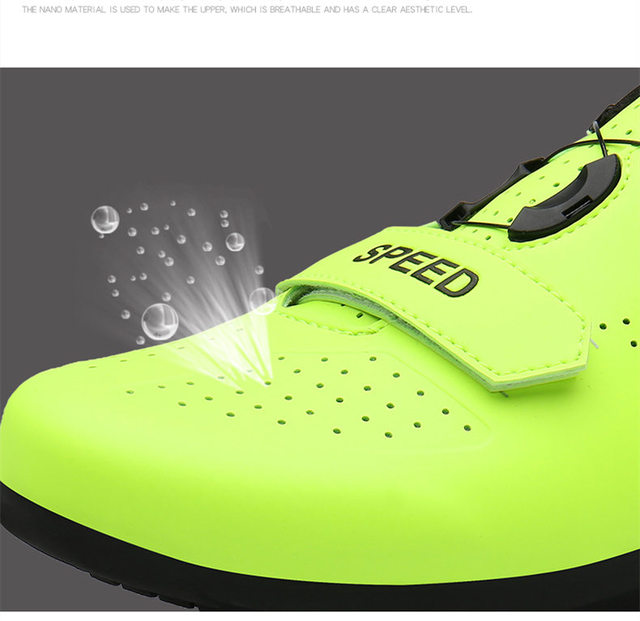 Tanie męskie buty rowerowe - odkryte MTB szosowe trampki, antypoślizgowe obuwie wyścigowe, zielone, profesjonalne - Wianko - 3