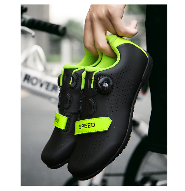Tanie męskie buty rowerowe - odkryte MTB szosowe trampki, antypoślizgowe obuwie wyścigowe, zielone, profesjonalne - Wianko - 10