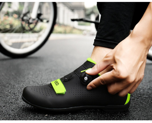 Tanie męskie buty rowerowe - odkryte MTB szosowe trampki, antypoślizgowe obuwie wyścigowe, zielone, profesjonalne - Wianko - 9